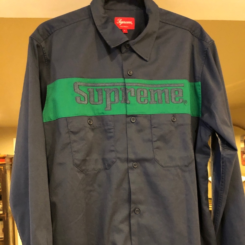 Supreme SS19 logo work shirt